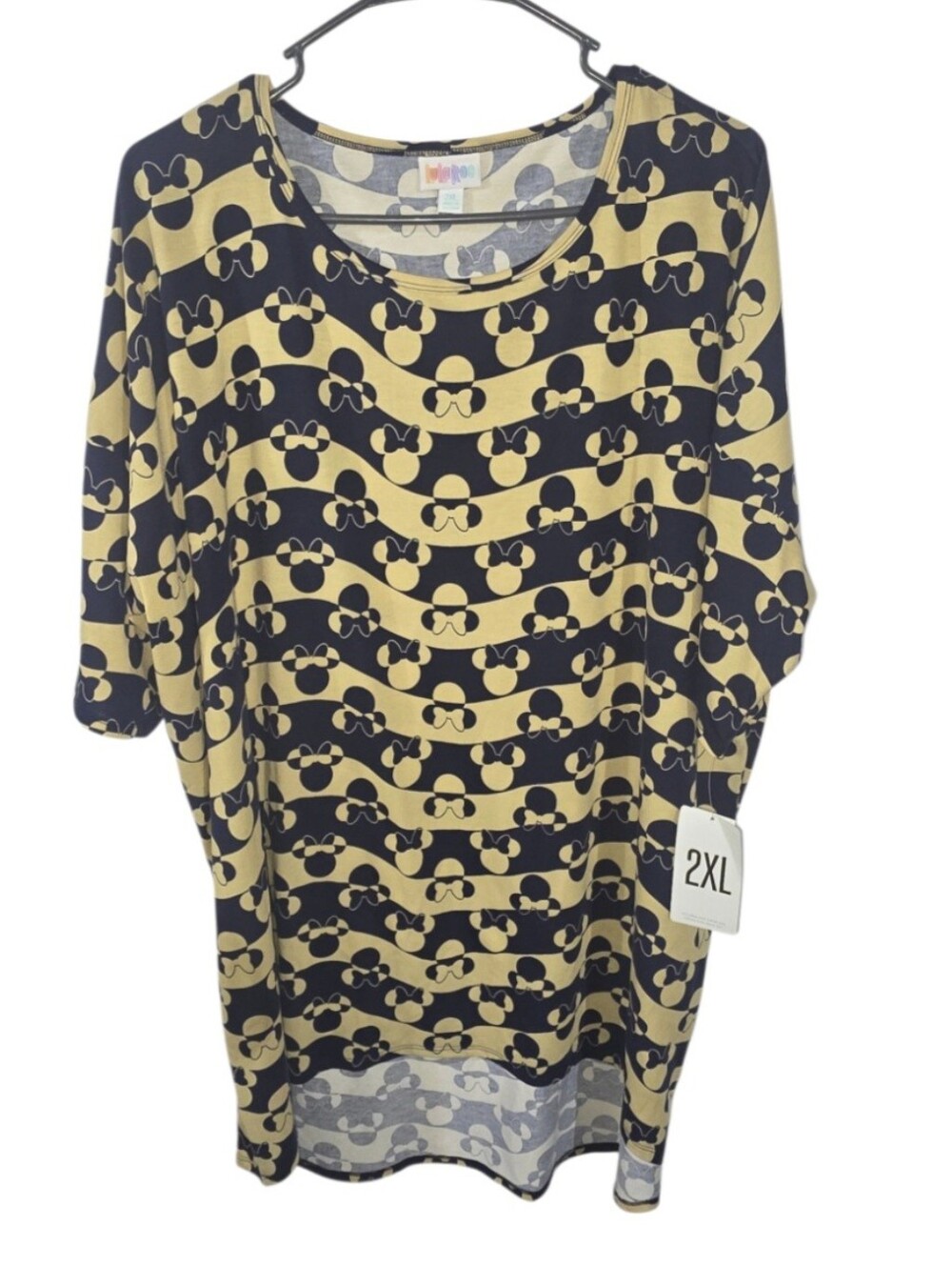 LuLaRoe Yellow and Black Patterned Top